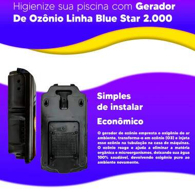 GERADOR DE OZONIO LINHA BLUE STAR 2.000 ( ATE 50 MIL LITROS) PANOZON
