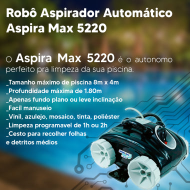 Robô Aspirador Automático Nautilus Aspira Max 5220 Para Piscinas De Até 1,80m