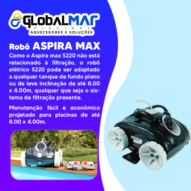 Robô Aspirador Automático Nautilus Aspira Max 5220 Para Piscinas De Até 1,80m