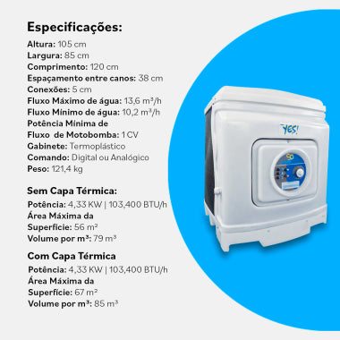 TROCADOR DE CALOR YES SD-105 LUXO 220V TRI TITANEO SODRAMAR